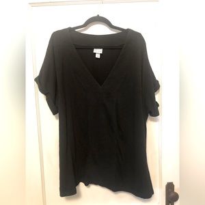 Black v-neck blouse